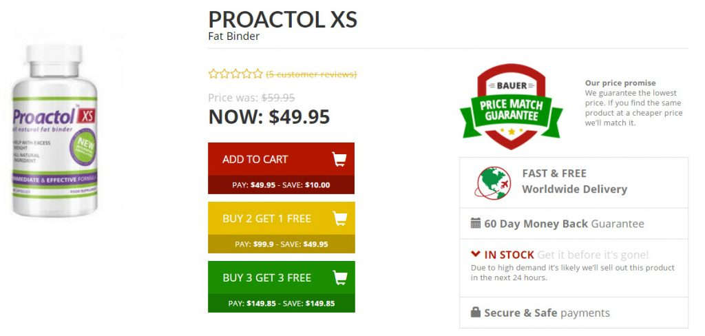 Buy Proactol xs Best Fat Binder Online